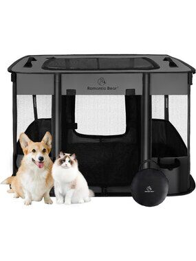 Foldable Dog Playpen for Puppies & Cats, Portable Pet Playpen, Medium Size
